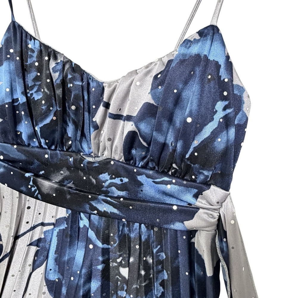 Y2K Babydoll Dress 5/6 Blue Black Celestial Fairycore Pleated‎ XS/S Prom Dance - Picture 10 of 10